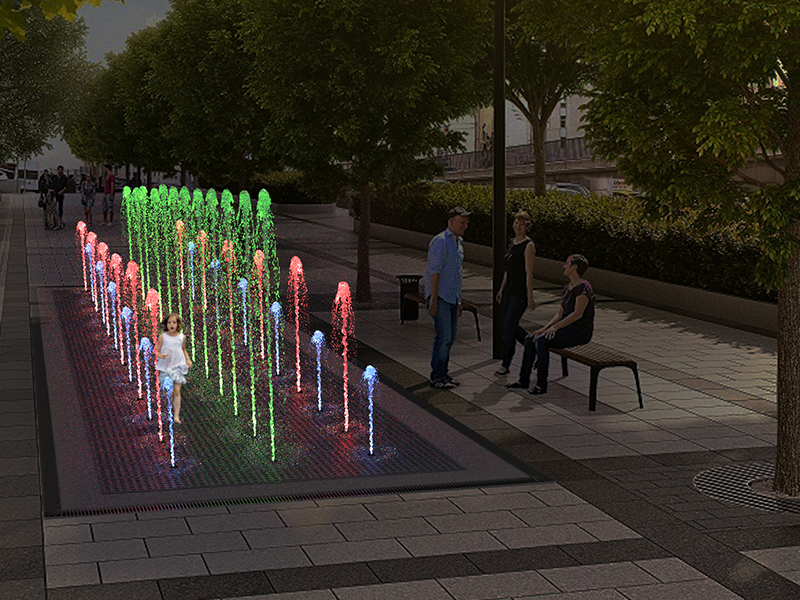 Пешеходный фонтан FC 4000х12000 (с погружными насосамии)-4