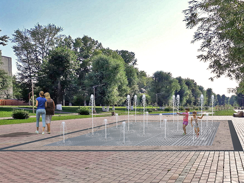 Пешеходный фонтан FC 4000х5600 (с погружными насосами)-2