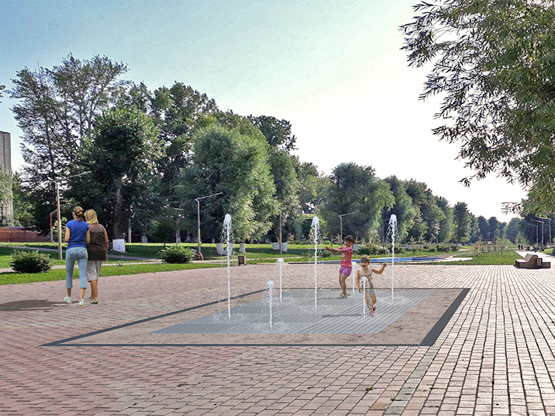 Пешеходный фонтан FC 2400х4000 (с погружными насосами)