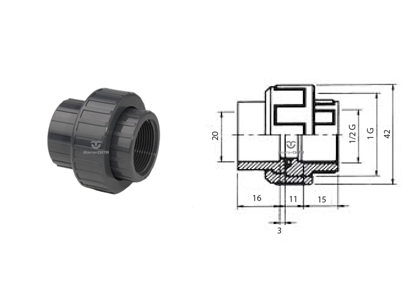 BOG - муфта разборная с внутренней резьбой-2