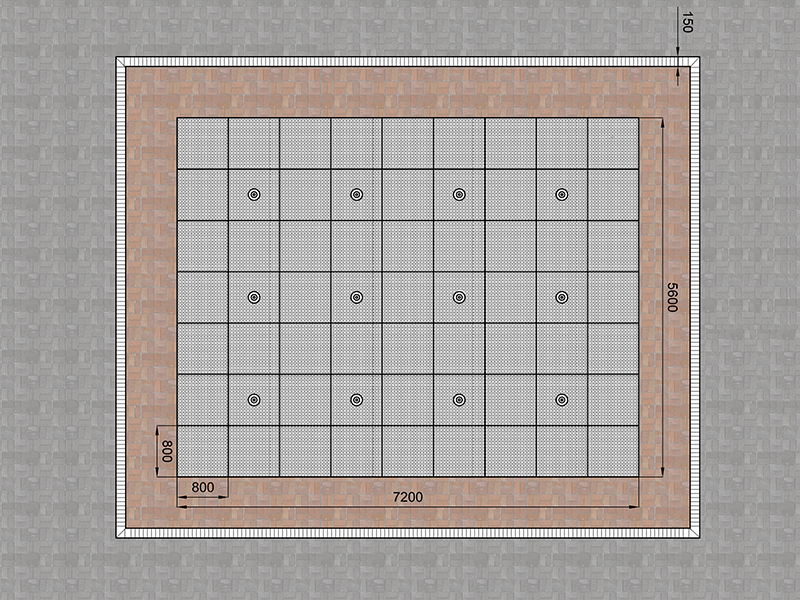 Пешеходный фонтан FC 5600х7200 (с погружными насосами)-5