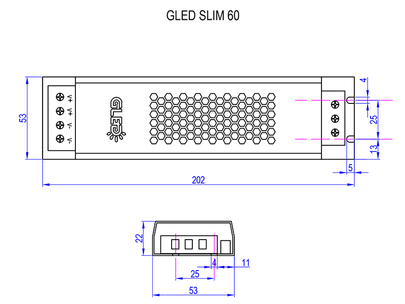 Блок питания Gled Slim - 60-2