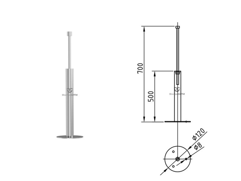 Телескопическая ножка FC (500-700 мм)