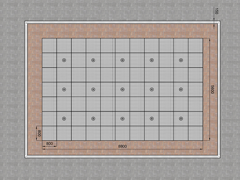 Пешеходный фонтан FC 5600х8800 (с насосами сухой установки)-5