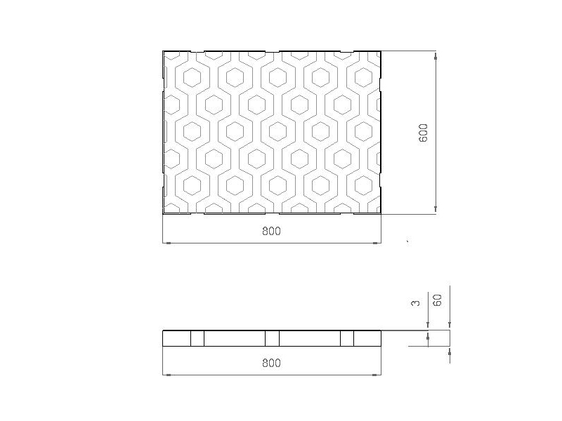 Бетонная плита для сухого фонтана 600x800 (Бежевый)