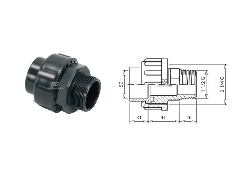 BMG - муфта разборная с наружной резьбой-1
