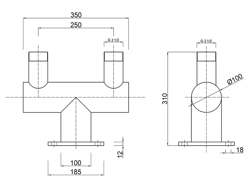 Распределитель потока FC 350мм (2 1/2")