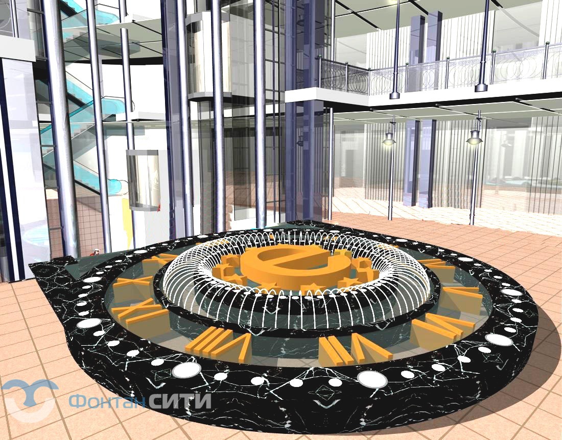 Интерьерный фонтан "Часы", изображение