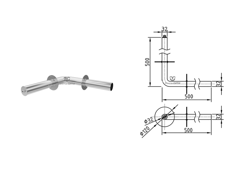Кабельный проход угловой R90 FS 500-1
