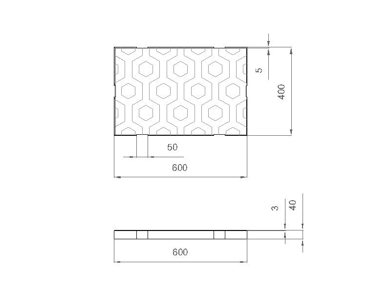 Бетонная плита для сухого фонтана 600x400 (Бежевый)-3