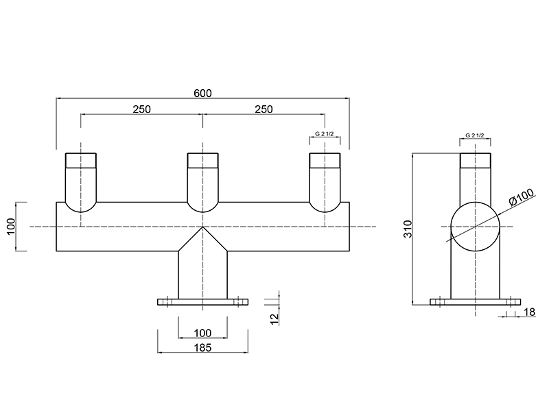 Распределитель потока FC 600мм (2 1/2")