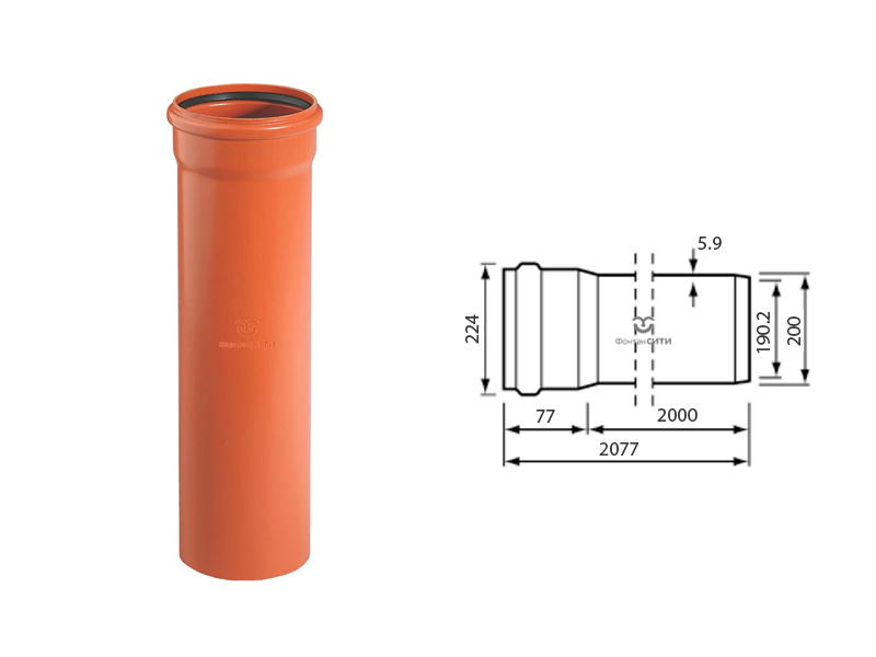 Труба FC ПВХ 2000 SN8 (200)