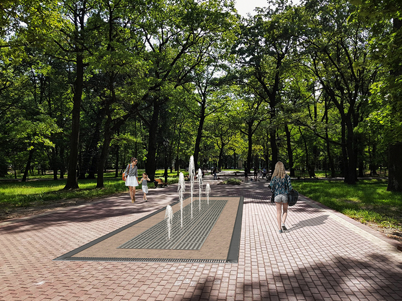 Пешеходный фонтан FC 2400х8800 (с погружными насосами)-3