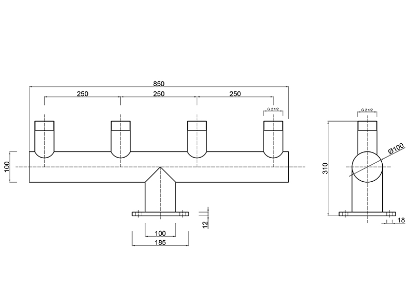 Распределитель потока FC 840мм (2 1/2")