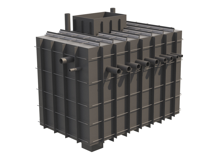 Готовый полипропиленовый бункер для технического помещения 3000х1800х2100 мм. ( без люка)