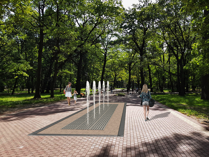 Пешеходный фонтан FC 2400х8800 (с погружными насосами)-1