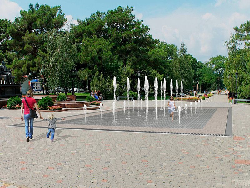 Пешеходный фонтан FC 7200х10400 (с погружными насосами)-1