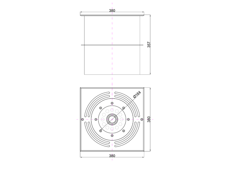 Квадратный модуль сухого фонтана FC S 24 V RGBW (Комета)-2