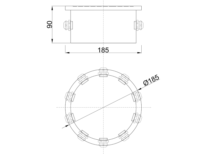 Подводная клеммная коробка ПКК FC D185 AISI 304