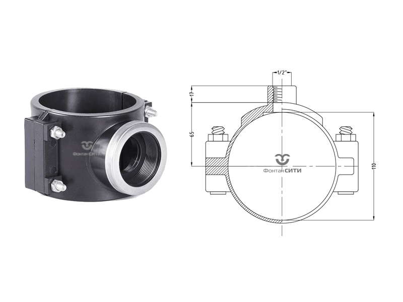 Седелка с резьб. выходом (с кольцом) PVC-U PN16 FC