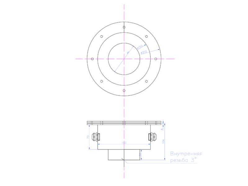 Подводная клеммная коробка ПКК FC D210 AISI 304-3