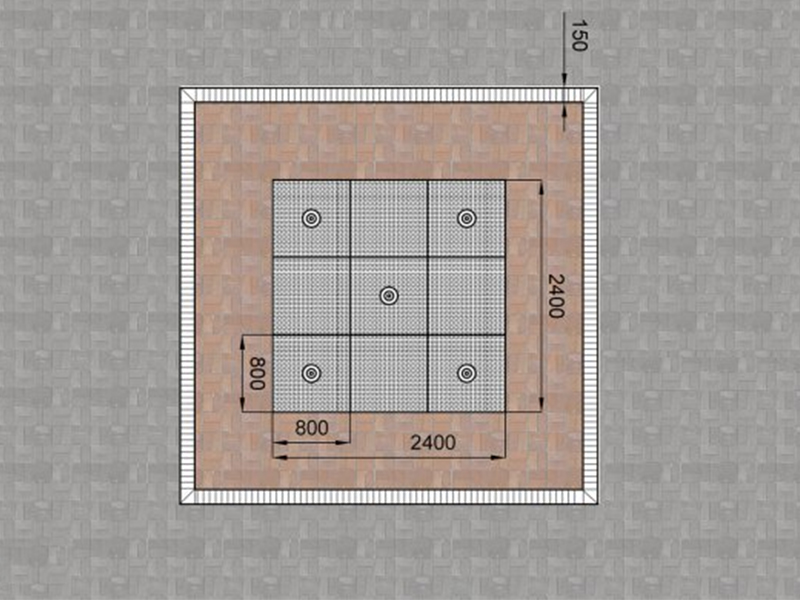 Пешеходный фонтан FC 2400х2400 (с погружными насосами)-2