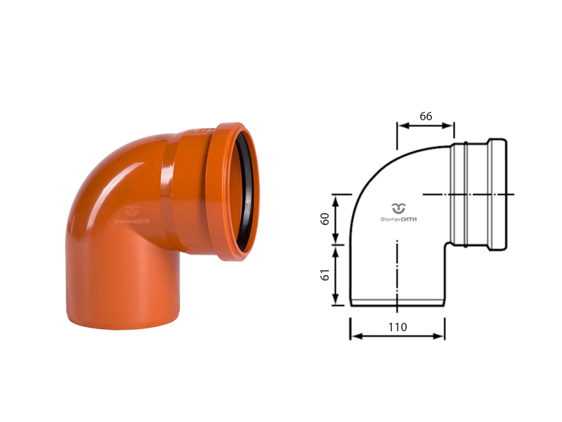 Отвод FC 90° ПВХ (110)