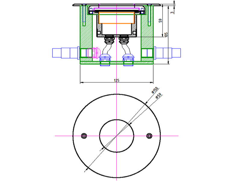 Подводный светодиодный светильник LP GB 60/3/5 N AISI 316-4