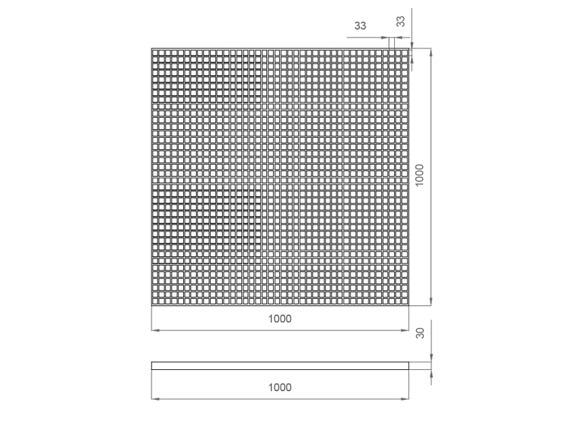 Настил из нержавеющей стали для сухого фонтана 1000x1000-3