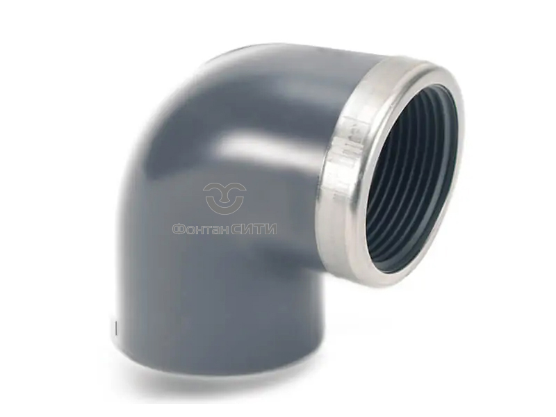 Угольник 90° с металлическим кольцом PVC-U PN16 FC (20, 1/2")