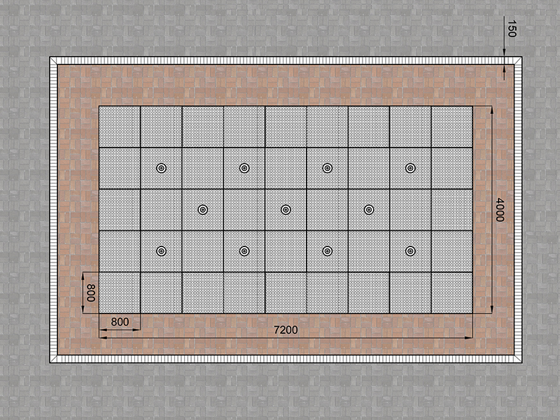 Пешеходный фонтан FC 4000х7200 (с погружными насосами)-5