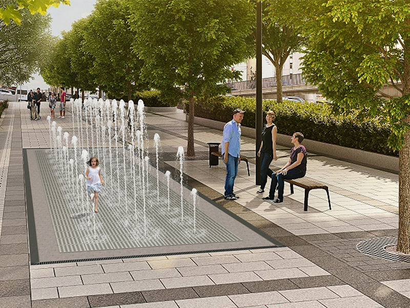 Пешеходный фонтан FC 4000х12000 (с погружными насосамии)-1