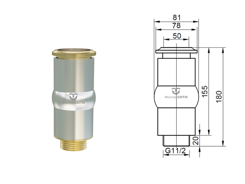 Фонтанная насадка FC "Пенный исток" (1.1/2", 50)