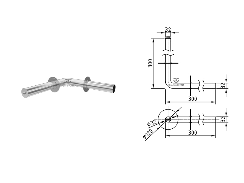 Кабельный проход угловой R90 FS 300-1