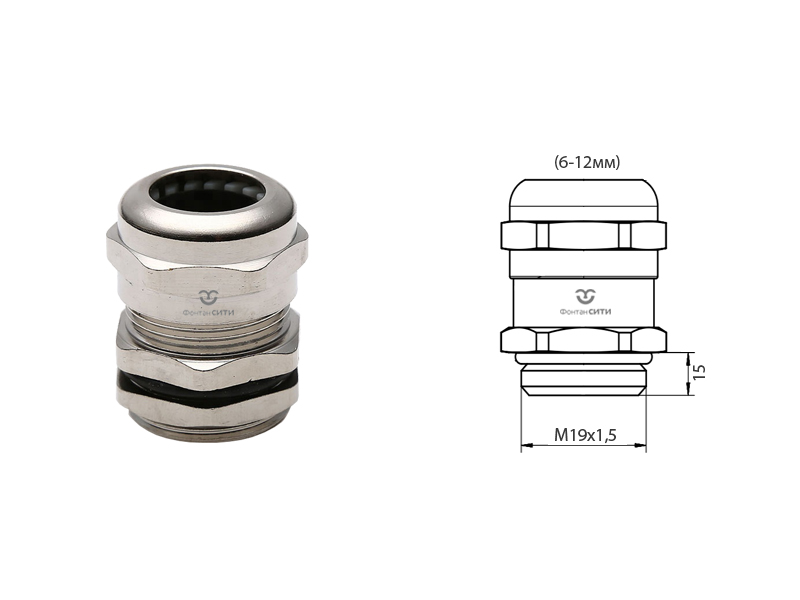 Кабельный ввод FC-M19 (L резьбы 15 мм.) (6-12)