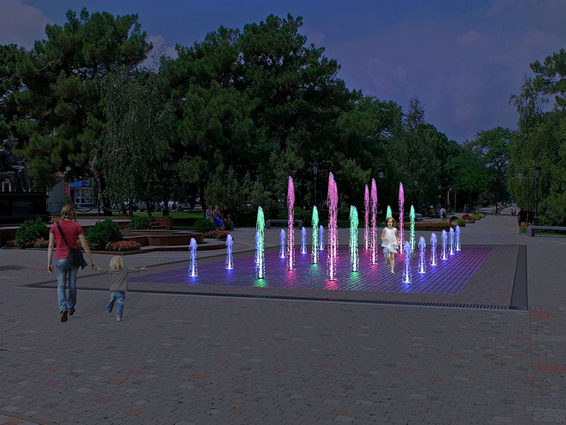 Пешеходный фонтан FC 7200х10400 (с погружными насосами)