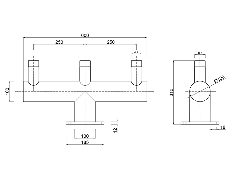 Распределитель потока воды FC 600мм-2