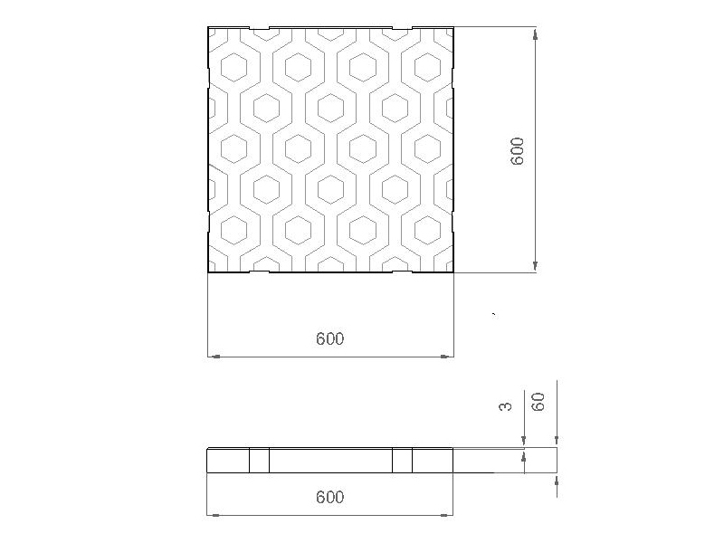Бетонная плита для сухого фонтана 600x600 (Коричневый)-3