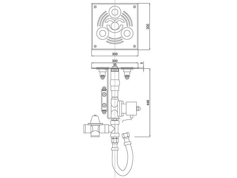 Квадратный модуль сухого фонтана FC 24 V RGBW (Пенообразующий)