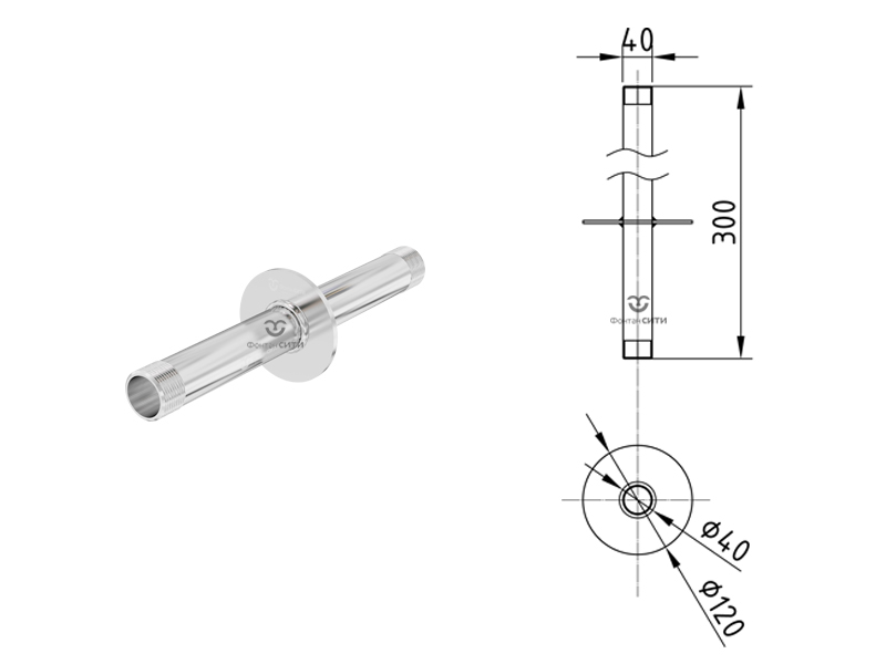 Стеновой проход прямой FC 300-2