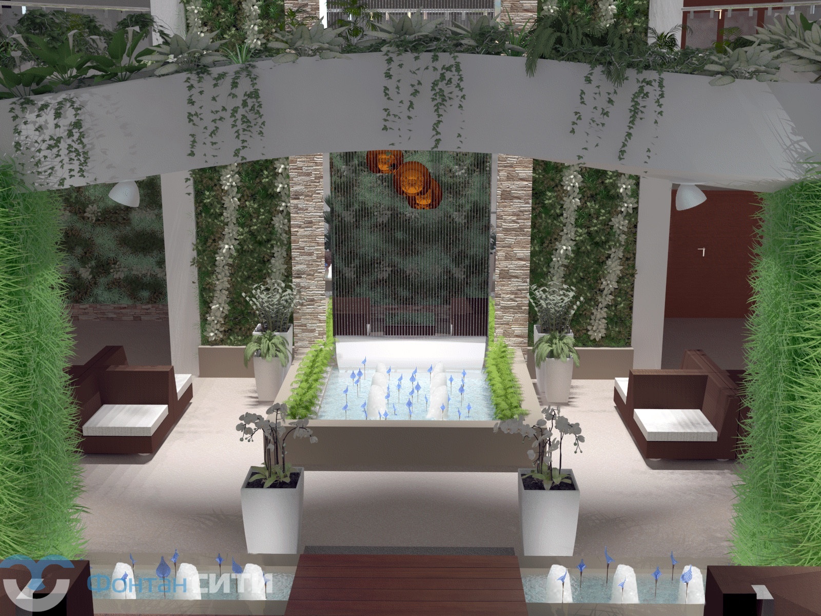 Интерьерный фонтан в Воронеже, изображение