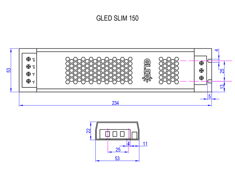 Блок питания Gled Slim - 150-2