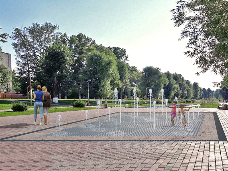 Пешеходный фонтан FC 4000х5600 (с погружными насосами)