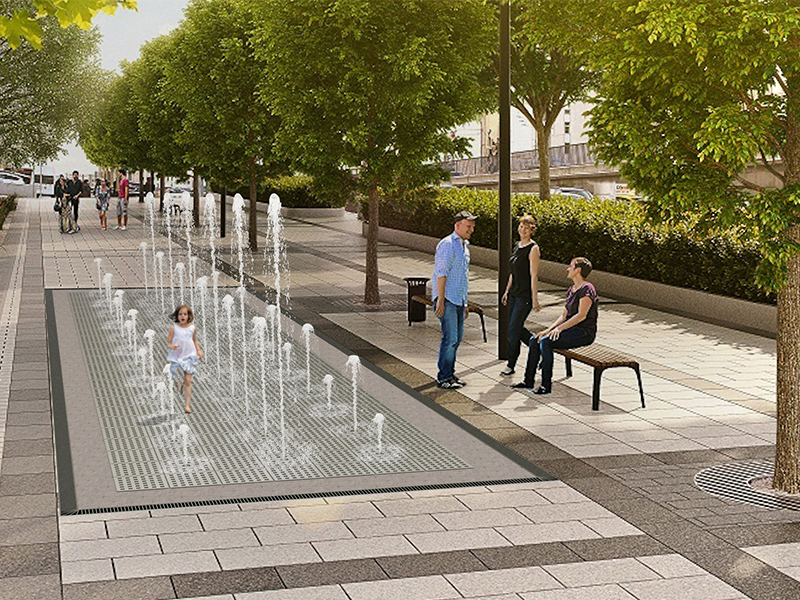 Пешеходный фонтан FC 4000х12000 (с погружными насосамии)