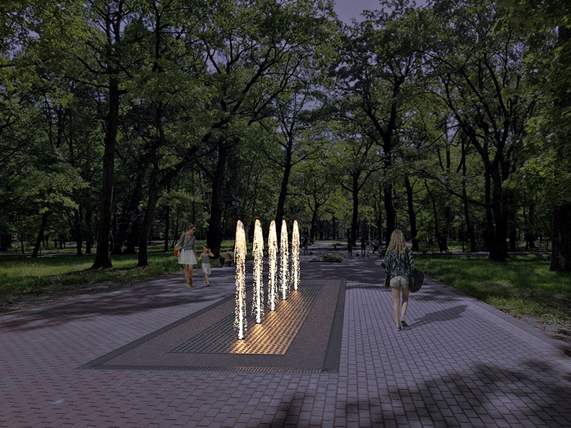 Пешеходный фонтан FC 2400х8800 (с погружными насосами)