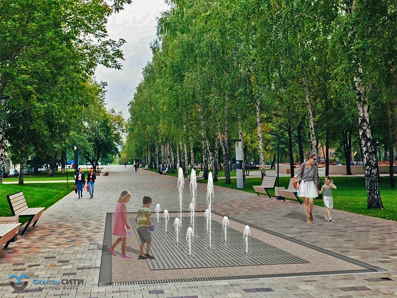 Пешеходный фонтан FC 4000х7200 (с погружными насосами)-2