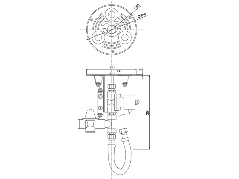 Круглый модуль сухого фонтана FC 24 V RGBW (Комета)-3