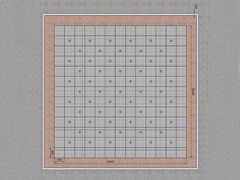 Пешеходный фонтан FC 10400х10400 (с погружными насосами)-3