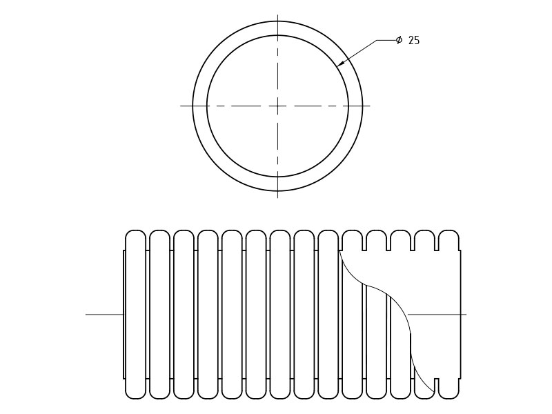 Труба гофрированная ПВХ с зондом