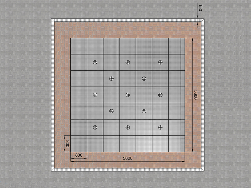 Пешеходный фонтан FC 5600х5600 (с насосами сухой установки)-5